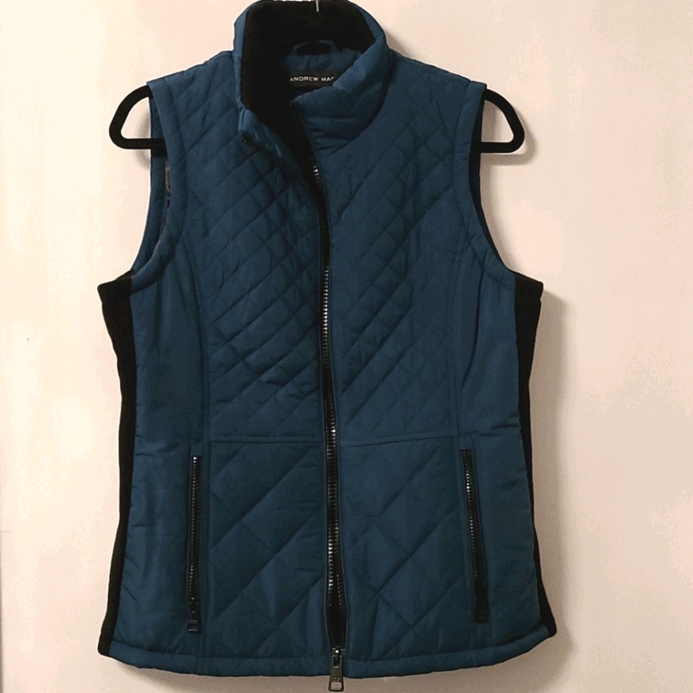 NWOT Andrew Mark teal quilted vest